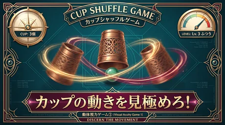 動体視力ゲーム①（カップシャッフル）