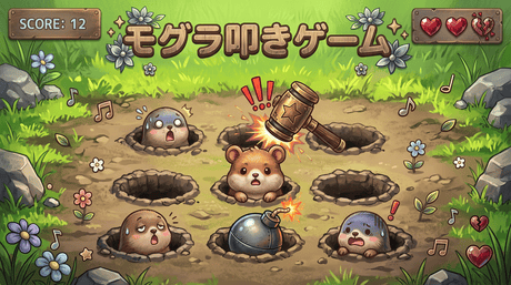 モグラ叩きゲーム（無料・ランキングつき）