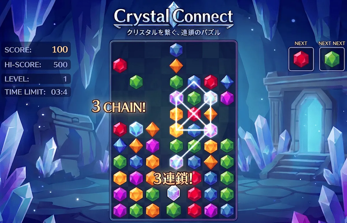 ぷよぷよ無料ブラウザゲーム『Crystal Connect/クリスタル・コネクト)』PC・スマホに対応