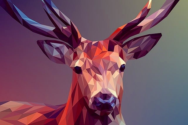 ジグソーパズルのヒント：正面を向く鹿