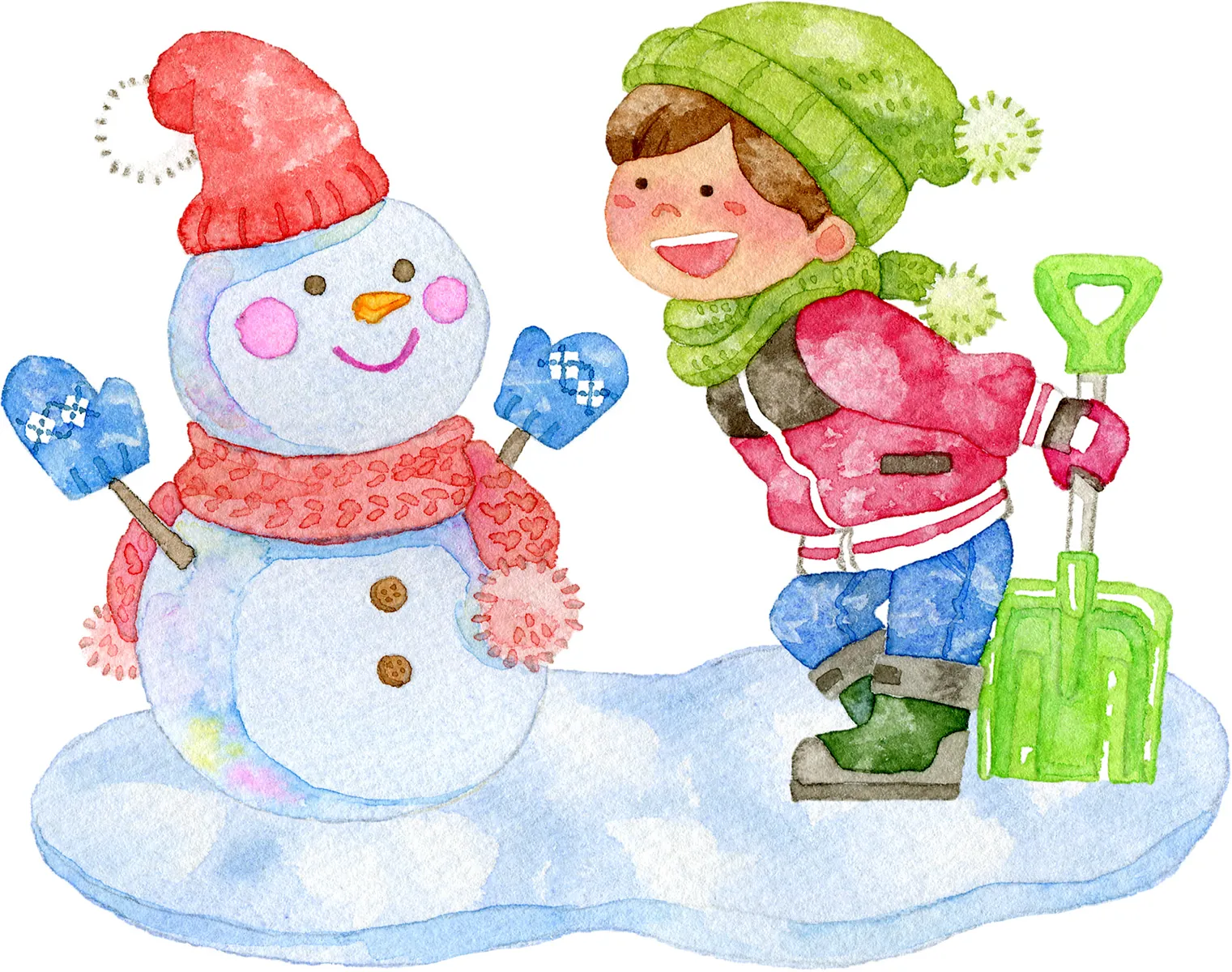 ジグソーパズルのヒント：雪だるまと会話
