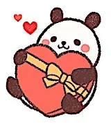 無料ジグソーパズルゲーム「チョコを抱きしめるパンダ」