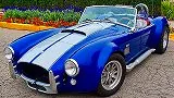 無料ジグソーパズルゲーム「青いオープンカー」