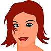 無料ジグソーパズルゲーム「伸び縮みする顔の女性」