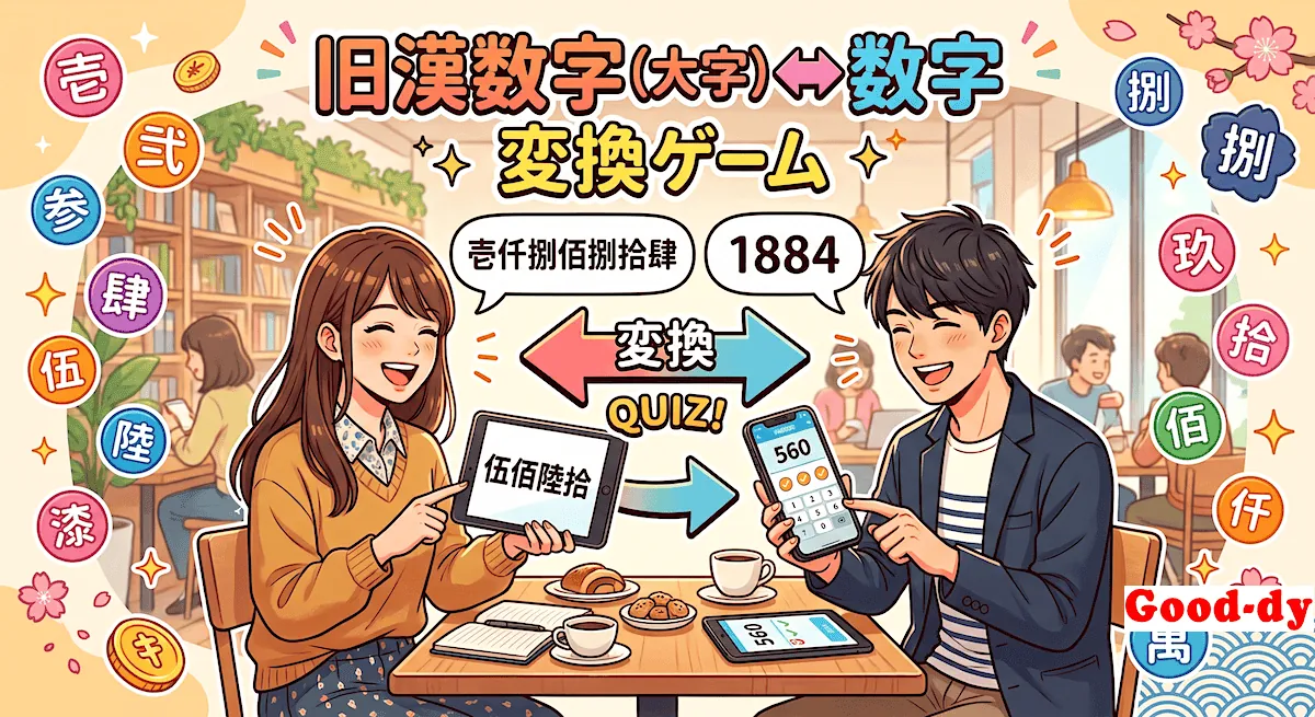 旧漢数字（大字）⇔ 数字 変換クイズ