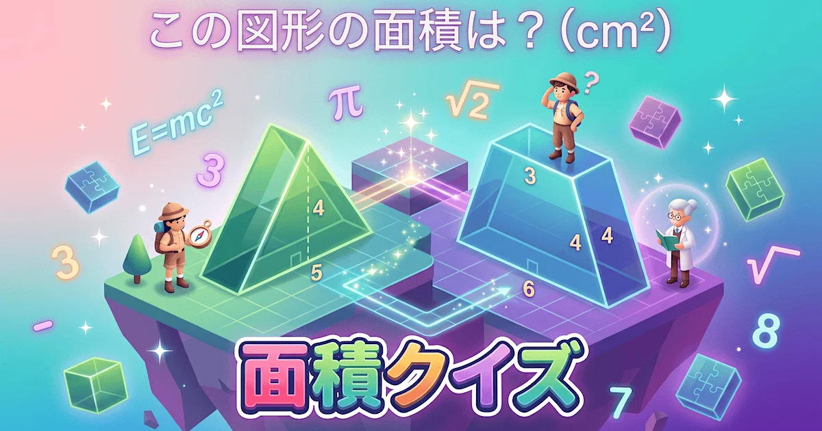 面積クイズ - 方眼の図形の面積を求める数学ゲーム