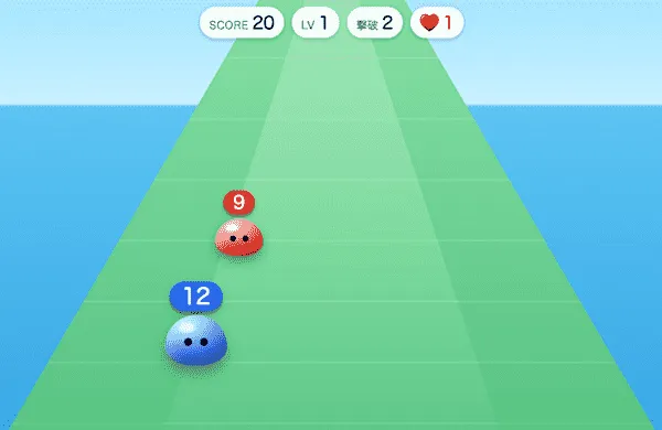 計算スライム対戦(カウントマスターズに似ているゲーム)